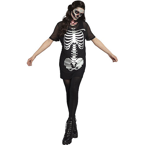 Nav Item for Metallic Skeleton Mesh T-shirt Dress for Adults Image #3