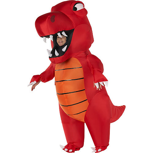 Kids' Red Dinosaur Inflatable Costume Image #1