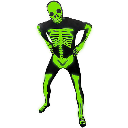 Nav Item for Adult Glow-in-the-Dark Skeleton Morphsuit Costume Image #2