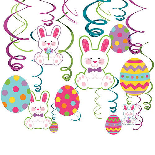 Easter Bunny Swirl Decorations 30ct Party City