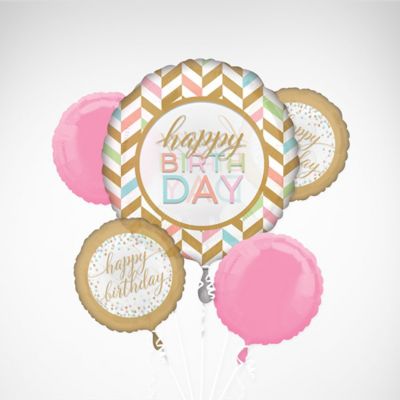 Rose Gold Happy Birthday Decorations,Happy Birthday Banner Bunting for Girls and Women with 22* Latex Balloons 12* Confetti Balloons Foil Balloons Party Supplies for 16th 18th 21st 30th 50th 60th 